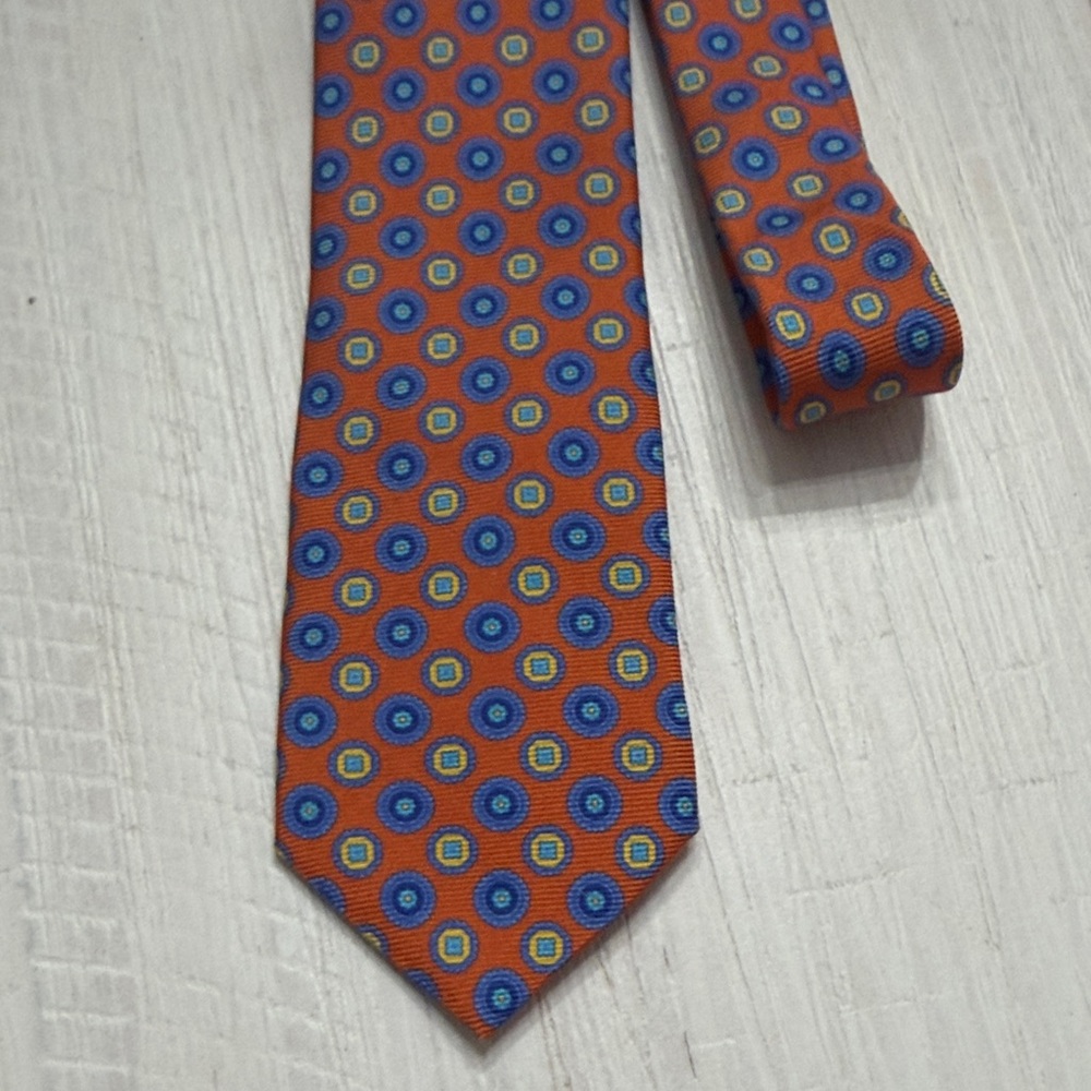 Ted Baker London Orange and Blue Patterned Tie